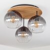 Koyoto Deckenleuchte Glas 20 cm Naturfarben, Schwarz, 3-flammig