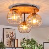 Koyoto Deckenleuchte Glas 20 cm Naturfarben, Schwarz, 3-flammig