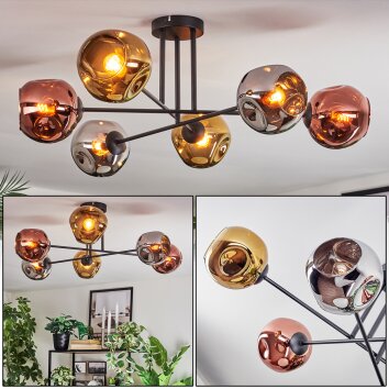 Ripoll Deckenleuchte Glas 15 cm Chrom, Gold, Kupferfarben, Rauchfarben, 6-flammig