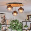Koyoto Deckenleuchte Glas 15 cm Naturfarben, Schwarz, 3-flammig