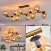 Gastor Deckenleuchte Glas 15 cm Gold, Schwarz, 10-flammig
