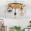 Ripoll Deckenleuchte Glas 15 cm Naturfarben, Schwarz, 3-flammig