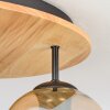 Ripoll Deckenleuchte Glas 15 cm Naturfarben, Schwarz, 3-flammig
