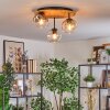 Ripoll Deckenleuchte Glas 15 cm Naturfarben, Schwarz, 3-flammig
