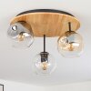 Ripoll Deckenleuchte Glas 15 cm Naturfarben, Schwarz, 3-flammig