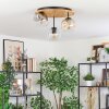 Ripoll Deckenleuchte Glas 15 cm Naturfarben, Schwarz, 3-flammig