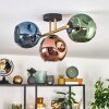 Ripoll Deckenleuchte Glas 15 cm Gold, Schwarz, 3-flammig
