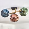 Ripoll Deckenleuchte Glas 15 cm Gold, Schwarz, 3-flammig