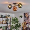Ripoll Deckenleuchte Glas 15 cm Gold, Schwarz, 3-flammig