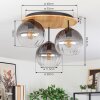 Koyoto Deckenleuchte Glas 20 cm Naturfarben, Schwarz, 3-flammig