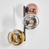 Koyoto Wandleuchte Glas 15 cm Chrom, Gold, Klar, Kupferfarben, Rauchfarben, 3-flammig