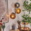 Koyoto Wandleuchte Glas 15 cm Blau, Gold, Kupferfarben, 3-flammig
