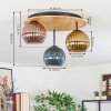 Koyoto Deckenleuchte Glas 15 cm Naturfarben, Schwarz, 3-flammig