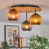 Koyoto Deckenleuchte Glas 15 cm Naturfarben, Schwarz, 3-flammig