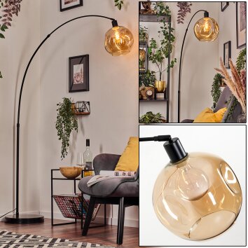 Ripoll Bogenlampe Glas 25 cm Schwarz, 1-flammig