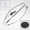 Bassagoda Bogenstehlampe 45 cm Chrom, Schwarz, 1-flammig, Stoff-Lampenschirm
