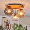 Koyoto Deckenleuchte Glas 20 cm Naturfarben, Schwarz, 3-flammig