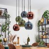 Koyoto Hängeleuchte Glas 20 cm Blau, Grün, Kupferfarben, 6-flammig