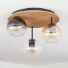 Koyoto Deckenleuchte Glas 15 cm Naturfarben, Schwarz, 3-flammig