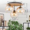 Koyoto Deckenleuchte Glas 20 cm Naturfarben, Schwarz, 3-flammig