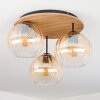 Koyoto Deckenleuchte Glas 20 cm Naturfarben, Schwarz, 3-flammig