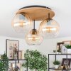 Koyoto Deckenleuchte Glas 20 cm Naturfarben, Schwarz, 3-flammig