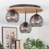Koyoto Deckenleuchte Glas 15 cm Naturfarben, Schwarz, 3-flammig