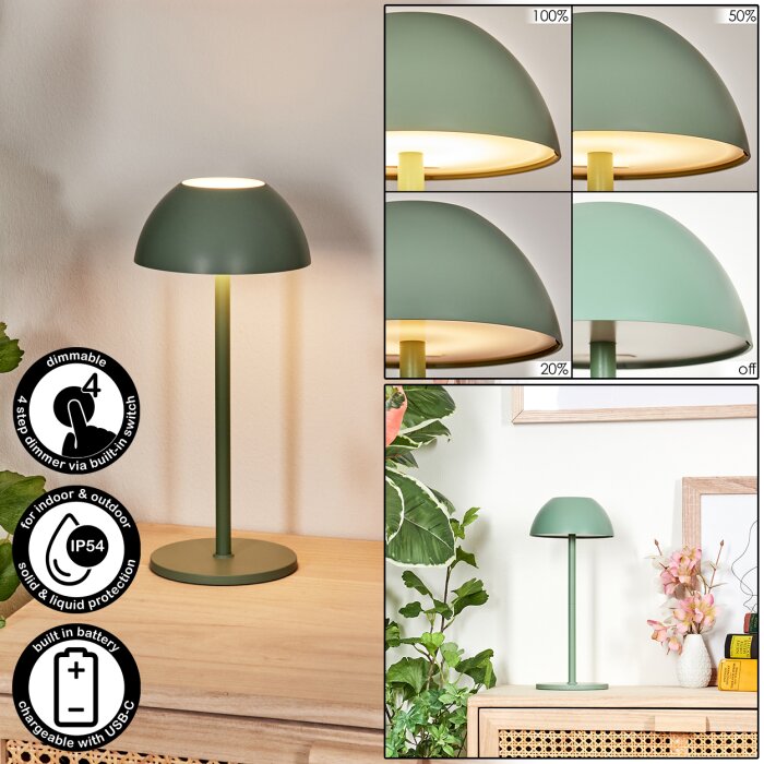 Laken Tischleuchte LED Grün, 1-flammig