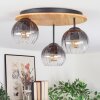 Koyoto Deckenleuchte Glas 15 cm Naturfarben, Schwarz, 3-flammig