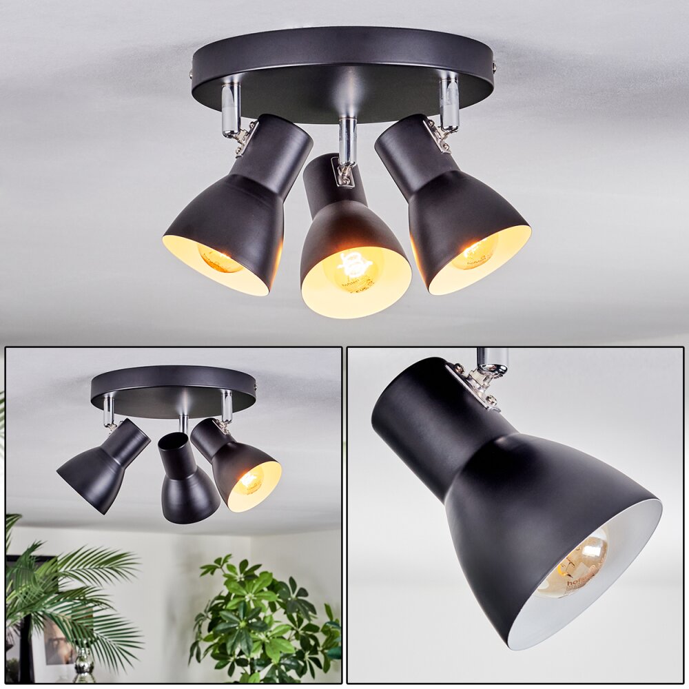 Farel Deckenleuchte Chrom, Schwarz, 3-flammig main product photo