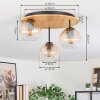 Koyoto Deckenleuchte Glas 15 cm Naturfarben, Schwarz, 3-flammig