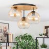 Koyoto Deckenleuchte Glas 20 cm Naturfarben, Schwarz, 3-flammig