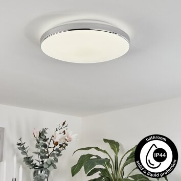Morges Deckenleuchte LED Chrom, Weiß, 1-flammig