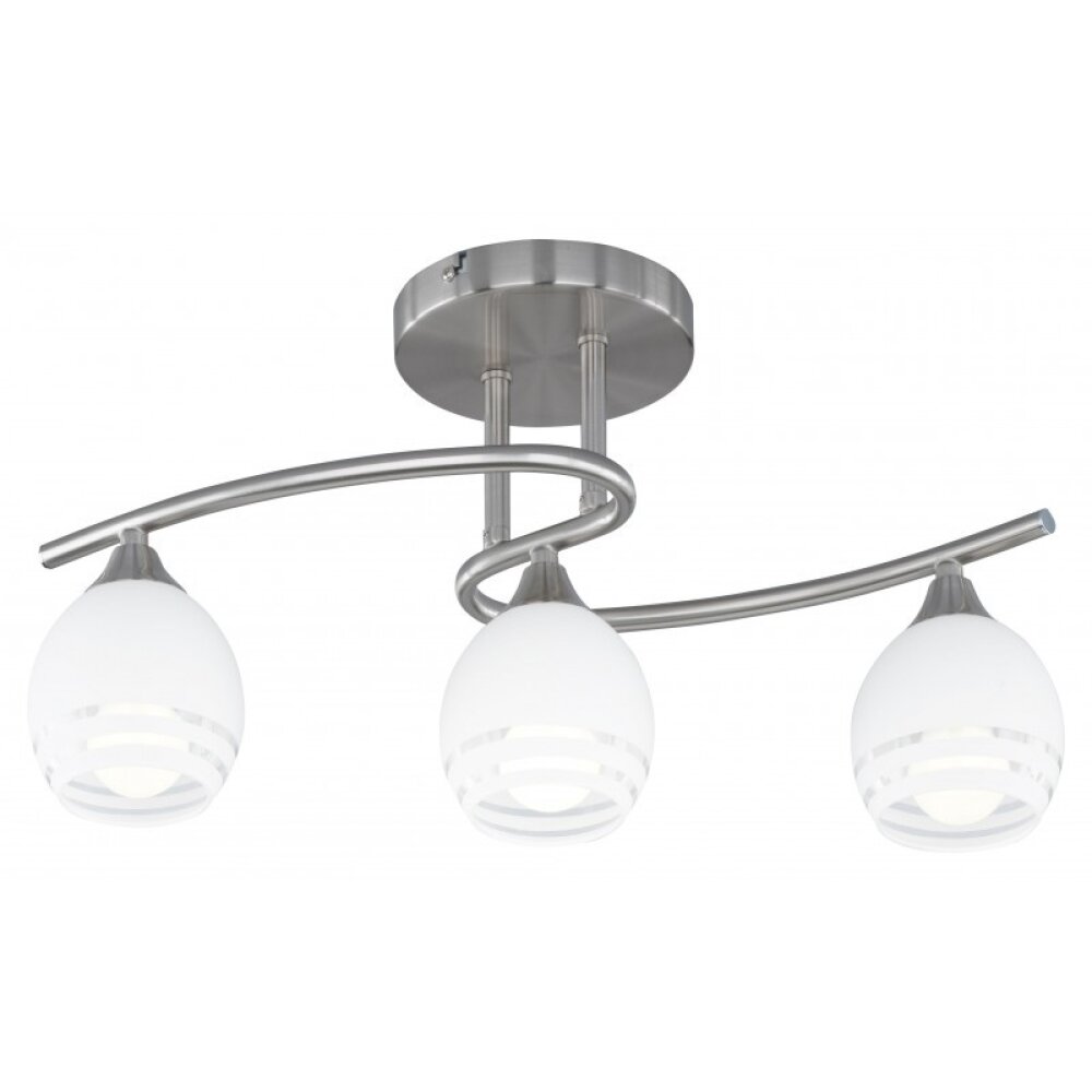 Trio Leuchten CURVA Deckenleuchte Chrom, Nickel-Matt, 3-flammig main product photo