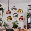 Gastor Hängeleuchte Glas 25 cm Chrom, Gold, Klar, Kupferfarben, Rauchfarben, 6-flammig