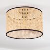 Ramila Deckenleuchte 35 cm Naturfarben, Schwarz, 1-flammig