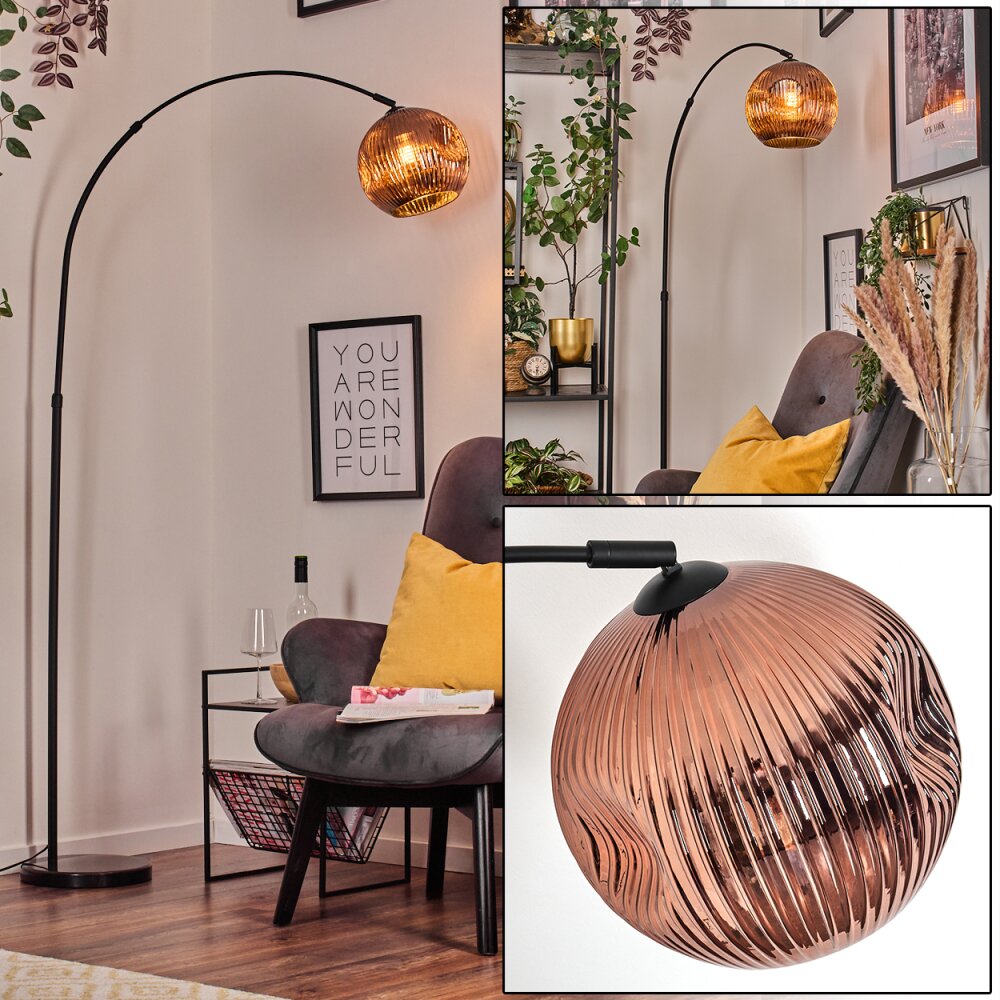 Ripoll Stehleuchte Glas 25 cm Schwarz, 1-flammig main product photo