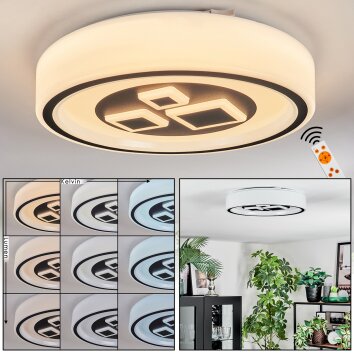Jalon Deckenleuchte 38,5 cm LED Weiß, 1-flammig, Fernbedienung
