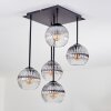 Koyoto Deckenleuchte Glas 15 cm Klar, Rauchfarben, 5-flammig