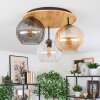 Koyoto Deckenleuchte Glas 20 cm Naturfarben, Schwarz, 3-flammig