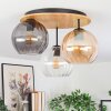 Koyoto Deckenleuchte Glas 20 cm Naturfarben, Schwarz, 3-flammig