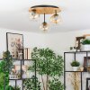 Ripoll Deckenleuchte Glas 15 cm Naturfarben, Schwarz, 3-flammig