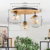 Ripoll Deckenleuchte Glas 15 cm Naturfarben, Schwarz, 3-flammig
