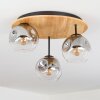 Ripoll Deckenleuchte Glas 15 cm Naturfarben, Schwarz, 3-flammig