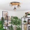 Ripoll Deckenleuchte Glas 15 cm Naturfarben, Schwarz, 3-flammig