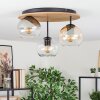 Koyoto Deckenleuchte Glas 15 cm Naturfarben, Schwarz, 3-flammig