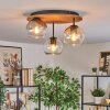 Koyoto Deckenleuchte Glas 15 cm Naturfarben, Schwarz, 3-flammig