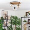 Koyoto Deckenleuchte Glas 15 cm Naturfarben, Schwarz, 3-flammig