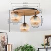 Koyoto Deckenleuchte Glas 15 cm Naturfarben, Schwarz, 3-flammig