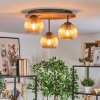 Koyoto Deckenleuchte Glas 15 cm Naturfarben, Schwarz, 3-flammig